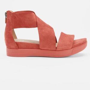 Eileen Fisher Coral Suede Crisscross Zip-Back  Sneaker Sandal size 8